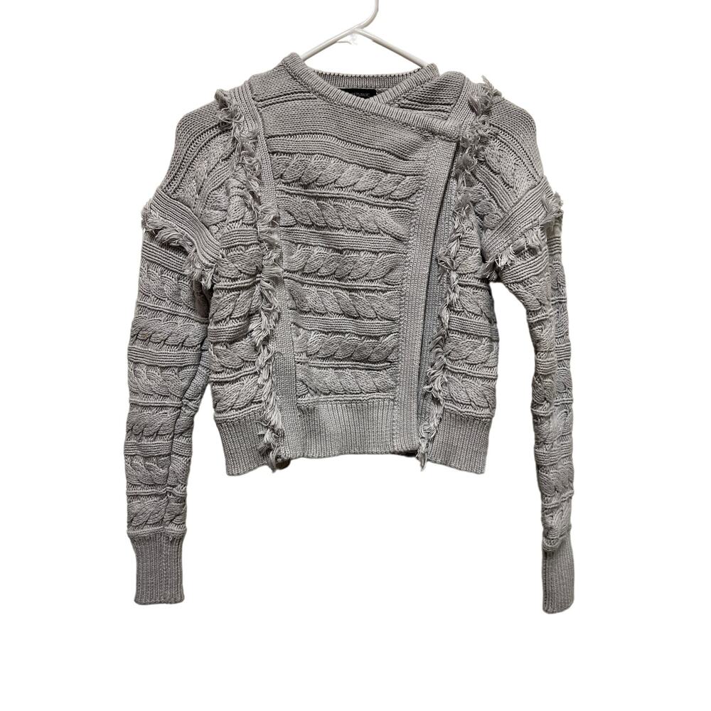 Banana Republic Gray Cable Knit Crewneck Sweater
